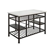 Marble & gunmetal kitchen island by Acme additional picture 2