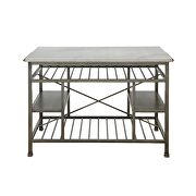 Marble & antique pewter kitchen island by Acme additional picture 3