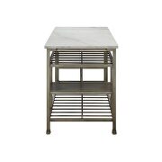 Marble & antique pewter kitchen island by Acme additional picture 4