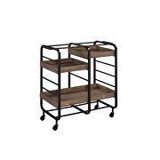 Black & walnut serving cart by Acme additional picture 2