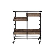 Black & walnut serving cart by Acme additional picture 3