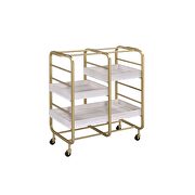 Gold & white-washed serving cart additional photo 2 of 2