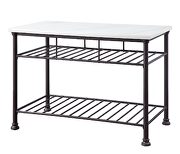 Rectangular artificial marble top kitchen island by Acme additional picture 2