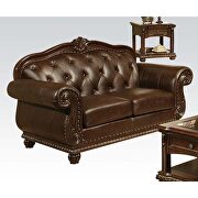 Top grain brown leather tufted back sofa by Acme additional picture 3