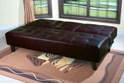 Dark brown leatherette sofa bed w/ cup holders by Acme additional picture 2