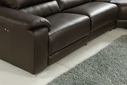 100% Italian leather reclining sectional in brown by At Home USA additional picture 3