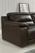100% Italian leather reclining sectional in brown by At Home USA additional picture 6