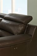 100% Italian leather reclining sectional in brown by At Home USA additional picture 7