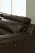100% Italian leather reclining sectional in brown by At Home USA additional picture 8
