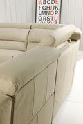 100% Italian leather reclining sectional in beige by At Home USA additional picture 3