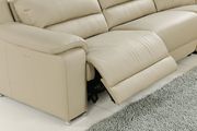 100% Italian leather reclining sectional in beige by At Home USA additional picture 4