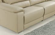 100% Italian leather reclining sectional in beige by At Home USA additional picture 5