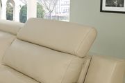 100% Italian leather reclining sectional in beige by At Home USA additional picture 8
