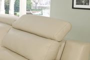 100% Italian leather reclining sectional in beige by At Home USA additional picture 9
