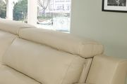 100% Italian leather reclining sectional in beige by At Home USA additional picture 10