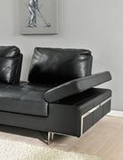 Genuine ebony leather low-profile sofa by At Home USA additional picture 3