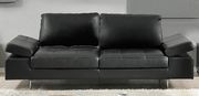 Genuine ebony leather low-profile sofa by At Home USA additional picture 4