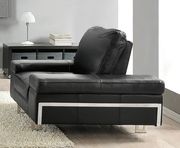 Genuine ebony leather low-profile sofa by At Home USA additional picture 5
