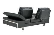 Genuine ebony leather low-profile sofa by At Home USA additional picture 6