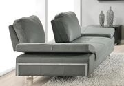 Genuine gray leather low-profile sofa by At Home USA additional picture 3