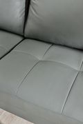 Genuine gray leather low-profile sofa by At Home USA additional picture 5