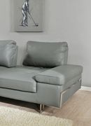 Genuine gray leather low-profile sofa by At Home USA additional picture 6