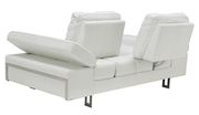 Genuine white leather low-profile sofa by At Home USA additional picture 2