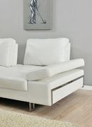 Genuine white leather low-profile sofa by At Home USA additional picture 3