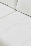 Genuine white leather low-profile sofa by At Home USA additional picture 4