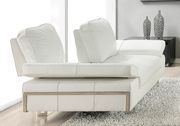 Genuine white leather low-profile sofa by At Home USA additional picture 5