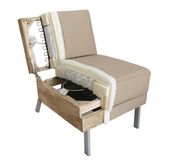 Cream fabric tufted back sofa bed by At Home USA additional picture 2