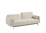 Cream fabric tufted back sofa bed by At Home USA additional picture 3