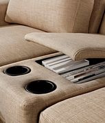 Modern mocha fabric sectional w/ Ipod dock by At Home USA additional picture 2
