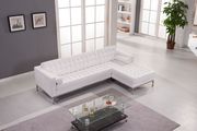 Le Corbusier design white leather sectional sofa by At Home USA additional picture 4