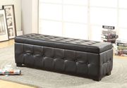Modern brown leather bed w/ storage by At Home USA additional picture 3