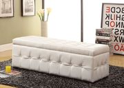 Modern white leather bed w/ storage by At Home USA additional picture 4