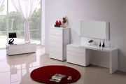 Modern white leather full bed w/ storage by At Home USA additional picture 3