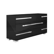 Modern black high-gloss platform king size bed by At Home USA additional picture 3