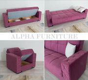 Pink fabric sofa / sofa bed w/ storage additional photo 2 of 1