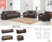 Two-toned brown / dark brown sofa w/ storage additional photo 2 of 1