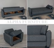 Gray fabric sofa w/ storage by Alpha additional picture 2