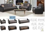 Contemporary two-toned sofa w/ storage by Alpha additional picture 2