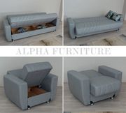 All gray fabric sofa bed / storage sofa additional photo 2 of 1