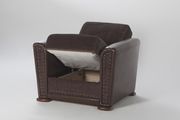 Dark brown casual chair w/ bed and storage additional photo 2 of 2