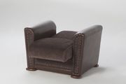 Dark brown casual chair w/ bed and storage additional photo 3 of 2