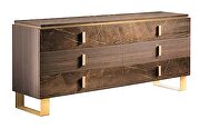 Contemporary king bed in golden walnut / espresso finish by Arredoclassic Italy additional picture 7