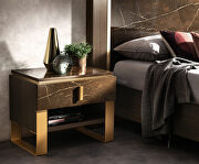 Contemporary nightstand in golden walnut / espresso finish additional photo 2 of 1