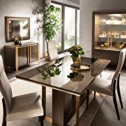Contemporary walnut/espresso dining set w/ golden trim by Arredoclassic Italy additional picture 2