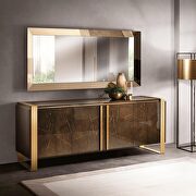 Contemporary walnut/espresso dining set w/ golden trim by Arredoclassic Italy additional picture 3