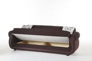Dark brown fabric sofa bed w/ storage by Istikbal additional picture 2